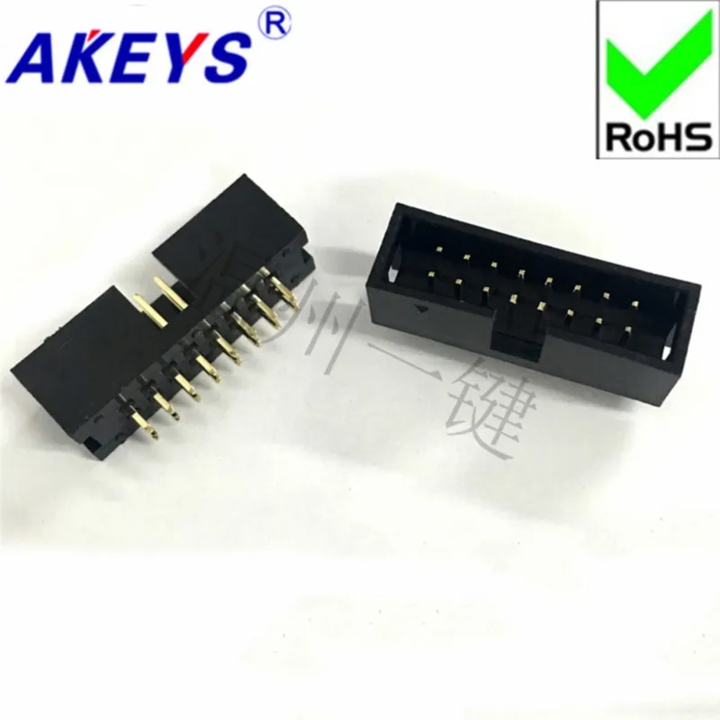 10 PCS ISP interface JTAG socket DC3-16P simple horn socket 2.54 MM vertical connector