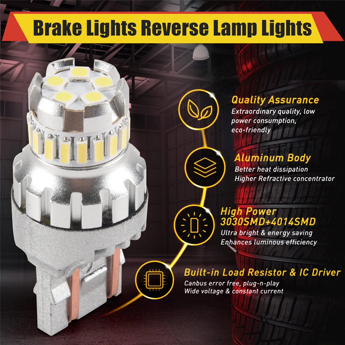 AT77 Auto T20 7440 W21W LED Canbus Achteruitrijlichten W21/5 W 7443 LED Lamp Rem Richtingaanwijzers 6500 K Super Heldere Achterlicht