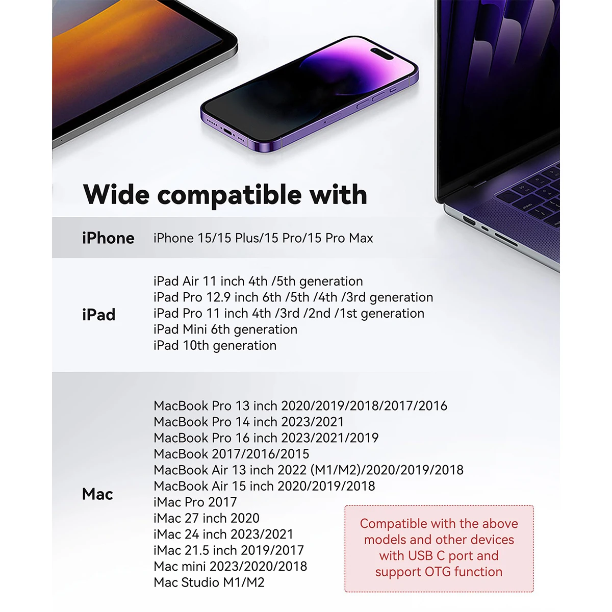 2-in-1 USB Type C Card Reader to SD TF OTG Card Reader Camera Memory Converter for iPhone 16 15 Pro Max Plus Huawei Xiaomi