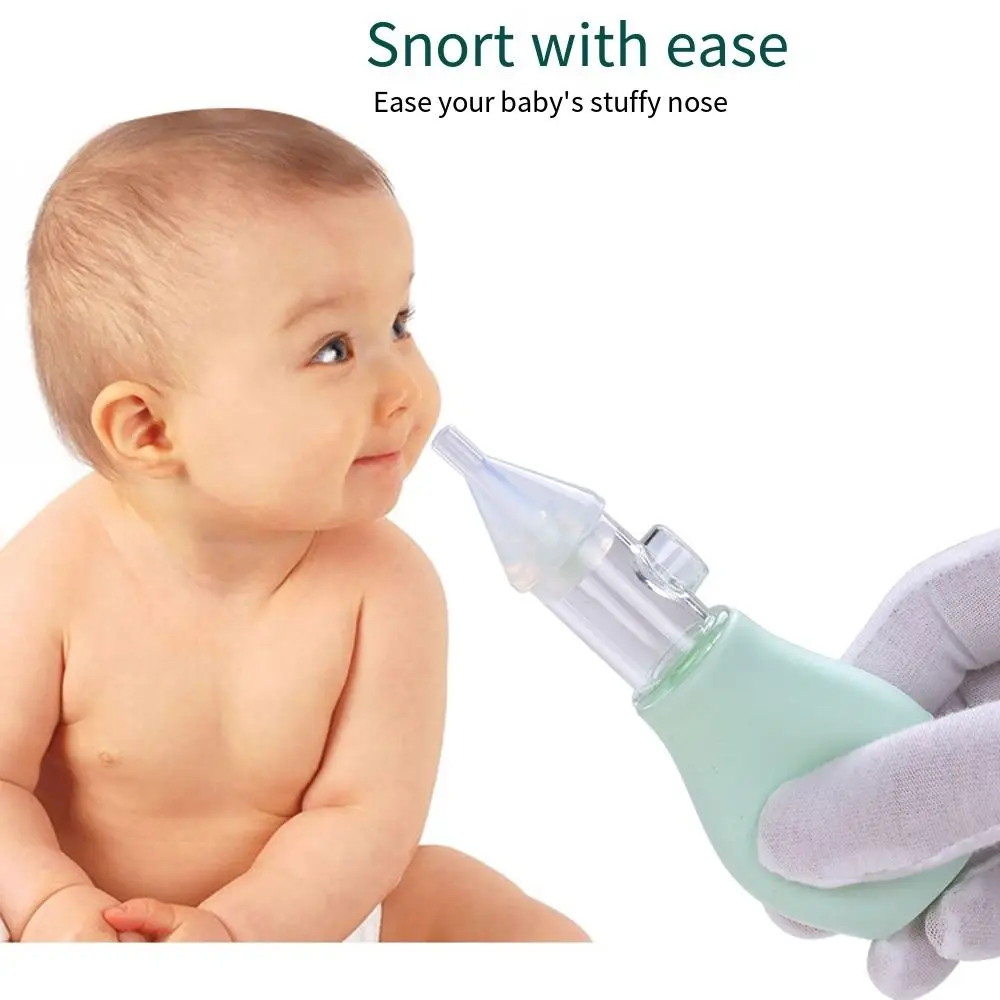 Limpador de nariz para bebê, fácil de espremer, sem bpa, limpável, sugador de booger, sucção eficaz, manual, silicone, irrigador nasal infantil