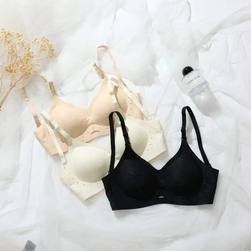 Summer Seamless Backless Bra with  Open Back Fixed Cup  Thick Cotton Bra for External Wear Breathable