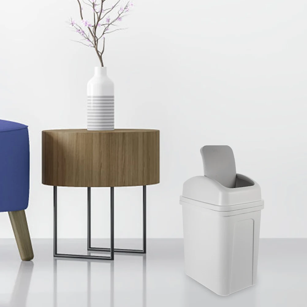 

Bathroom Trash Can Swing Lid Household Garbage Bin Compact Trash Bucket for Kitchen Bedroom Compact Garbage Can