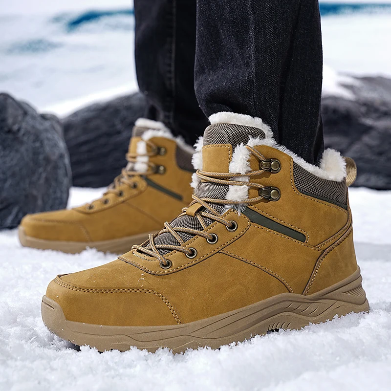men boots 2025 New Winter Slippers Warm Men Shoes Waterproof Non-Slip Plush Sneakers Male tenis shoes Boots Men Sneakers Winter