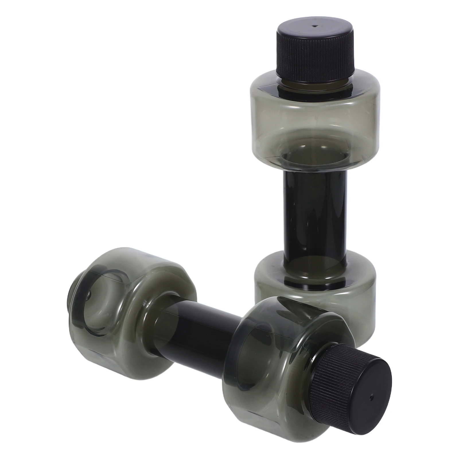 

2pcs Dumbbell Shape Water Bottles Sports Drinking Fitness Bottle For Gym Workout Exercise Durable Plastic Leakproof
