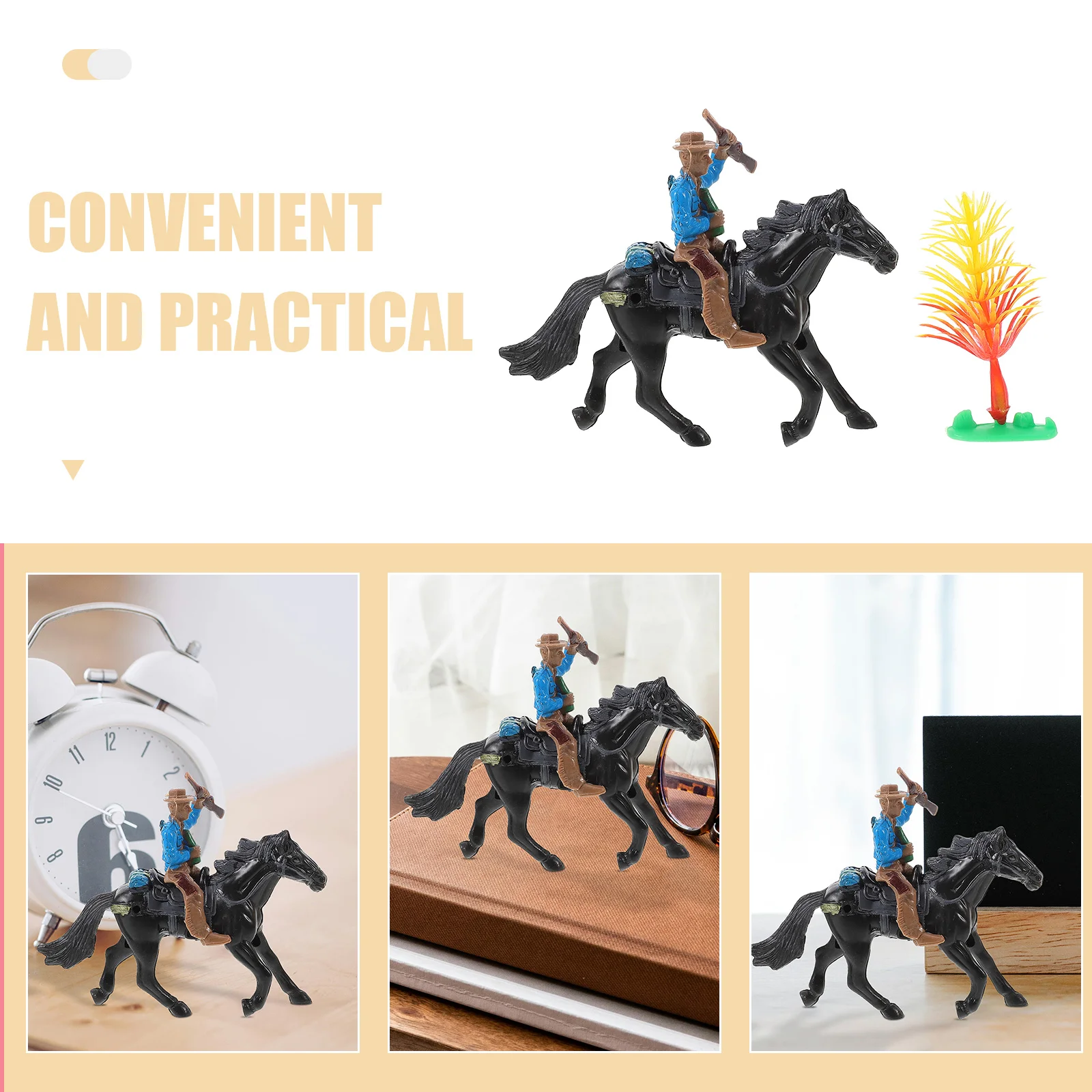 1 Set Farm Animals Kids Farm World Horse Toys Plastic Action Figure For Home Office Table Decor For Kids