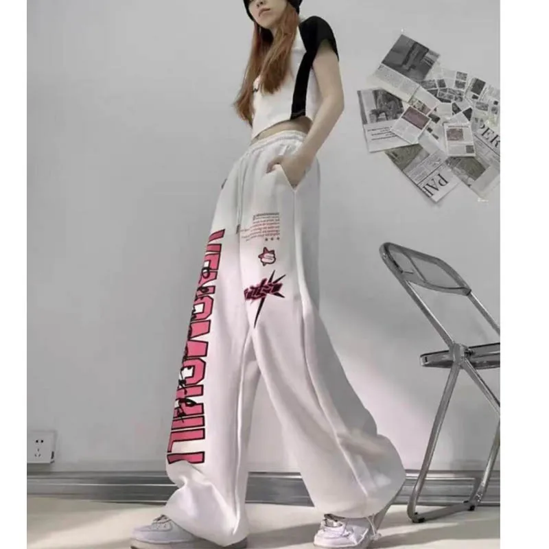 

Extended high waisted ice silk quick drying work pants for women, summer tall, 175 loose wide leg straight leg sports pants