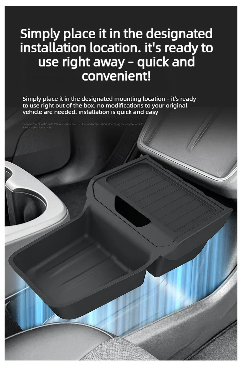 Für Tesla Model Y Standard RWD 2025 2026 Mittelkonsolen-Aufbewahrungsbox Armlehnenbox Ablage Schutzmatte Zubehör – Detail 8