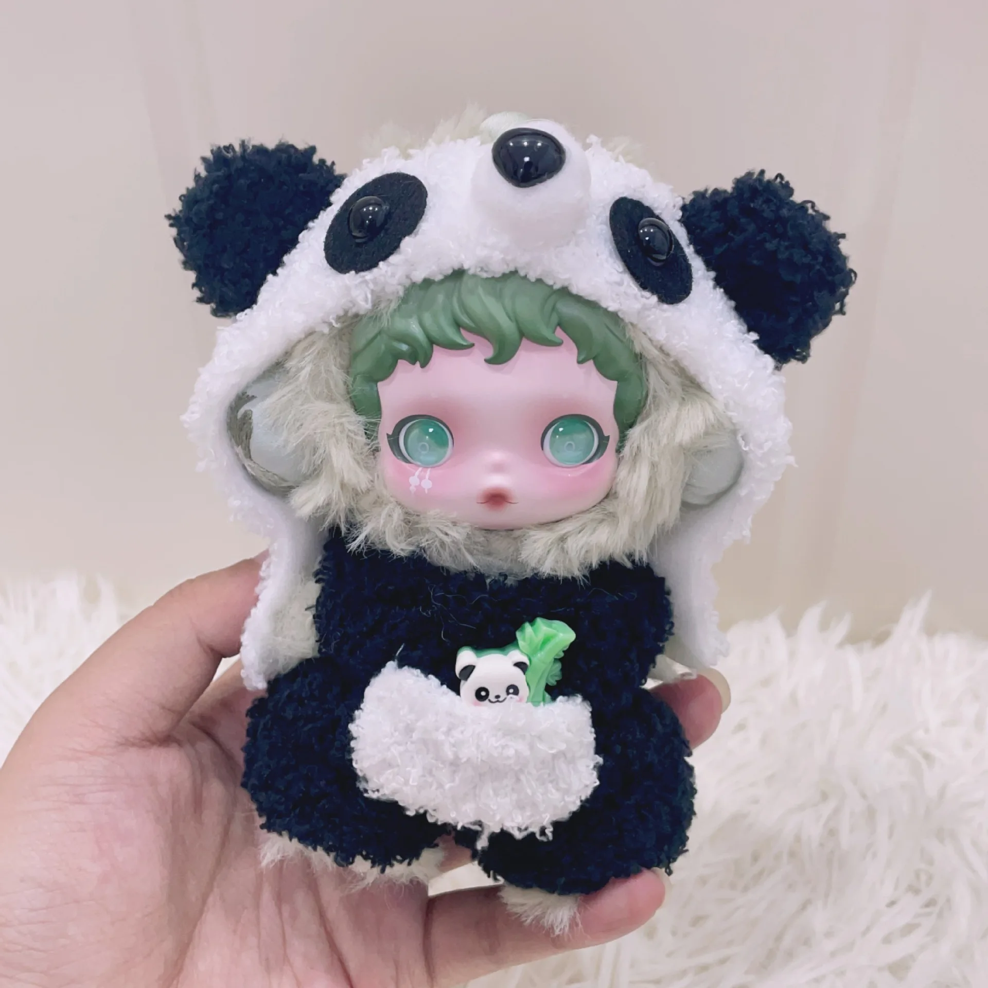 

Winter Resonance 17cm Universal SkullPanda Outfit Light Garden Panda Suit Vinyl Doll Costume Seasonal Wear Labubu Fits Clothes