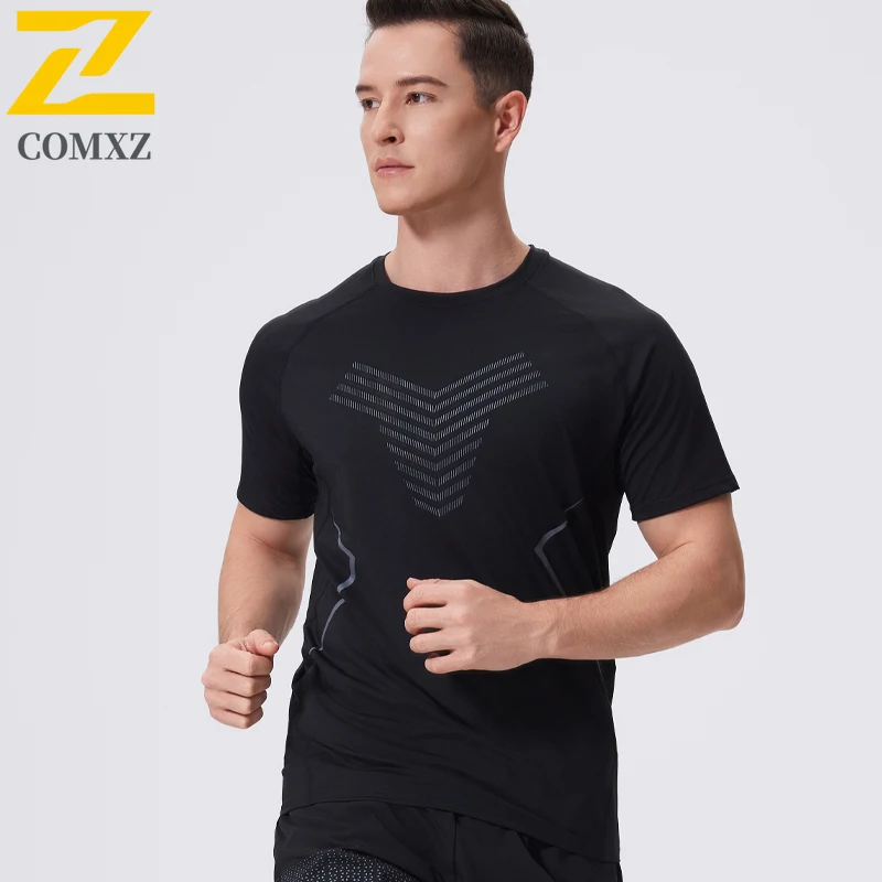 

COMXZ Running Sport Set Men 2025 New Spring Autumn Training Quick Dry Shirt Men Run Cycling Long Sleeve Running Short Sleeve