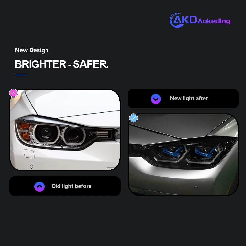 AKD Head Lamp for BMW F30 F35 LED Headlight 2013-2019 Headlights 320i 325i DRL Turn Signal High Beam Angel Eye Projector Lens