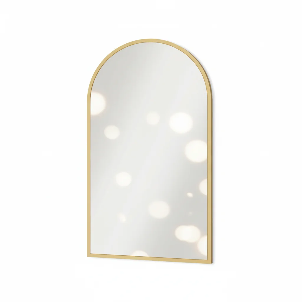 

24x36 Inch Arched Gold Bathroom Mirror, Elegant Modern Wall Decor, Enhance Your Space with Style and Functionality