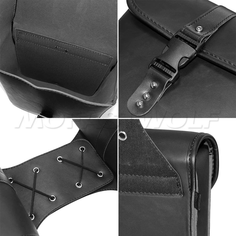 Retro Fashion Motorcycle Bags Pouch Storage Case Side Luggage Tank Suitcase Waterproof PU Leather Motorbike Accessories