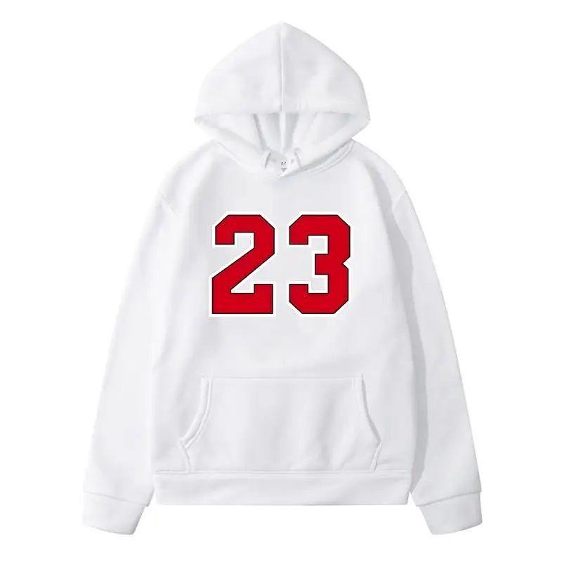 Jordan Classic No. 23 Casual Print Loose Hoodies basketball Spring Hooded Sweatshirt Harajuku Simple anime sports style