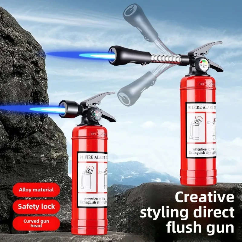 

2025 NEW Large Capacity Fire Extinguisher Lighter Multifunctional Hose Flame Welding Gun Windproof Outdoor Camping Cigar Lighter