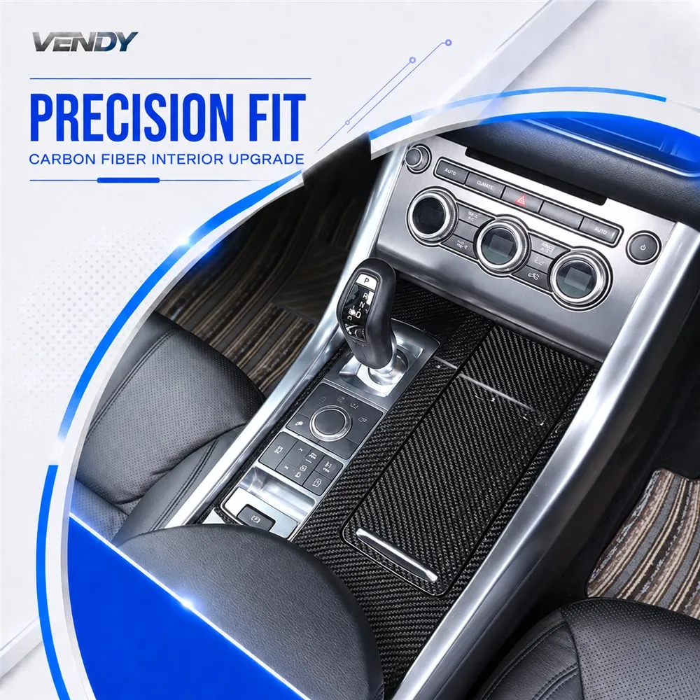 Real Carbon Fiber For Land Rover Range Rover Sport 2014-2017 Center Console Gear Shift Panel Frame Cover Trim Accessories