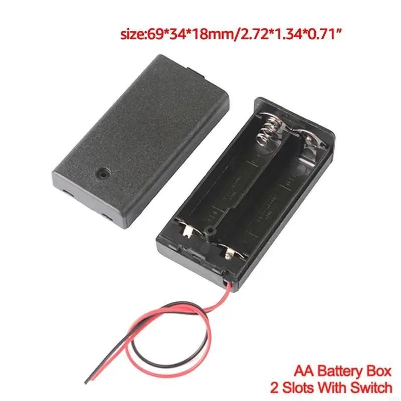 E1PF AA Battery Box with Switch Household Battery Storage for Case Containe