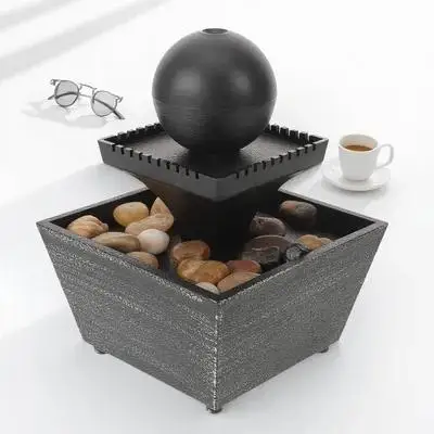 

Mini Resin Desktop Fountain for Indoor Decor Creative Tabletop Waterfall Feature Relaxing Home Decoration