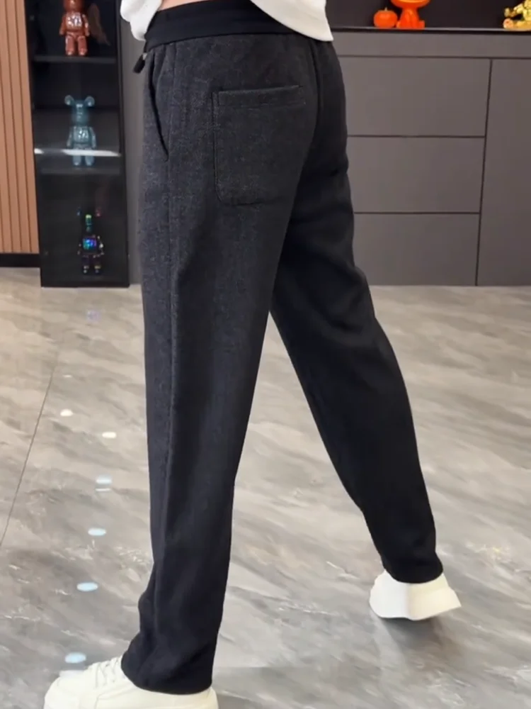 

New Men's Casual Pants Autumn Winter Faionable Personali Light Luxury Trendy High-End Versatile Straight Leg mid Waist