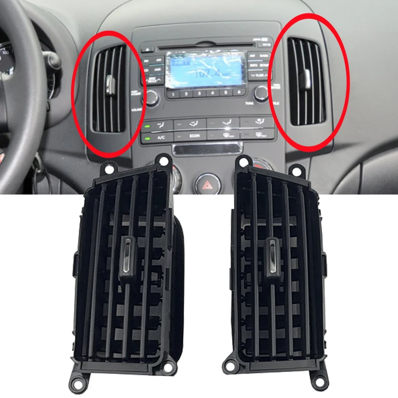 

97410-2L000 2pcs Air Outlet Vent Car Black Front Dash Center Conditioning Vent Grill Outlet Panel For hyundai i30 i-30 2009
