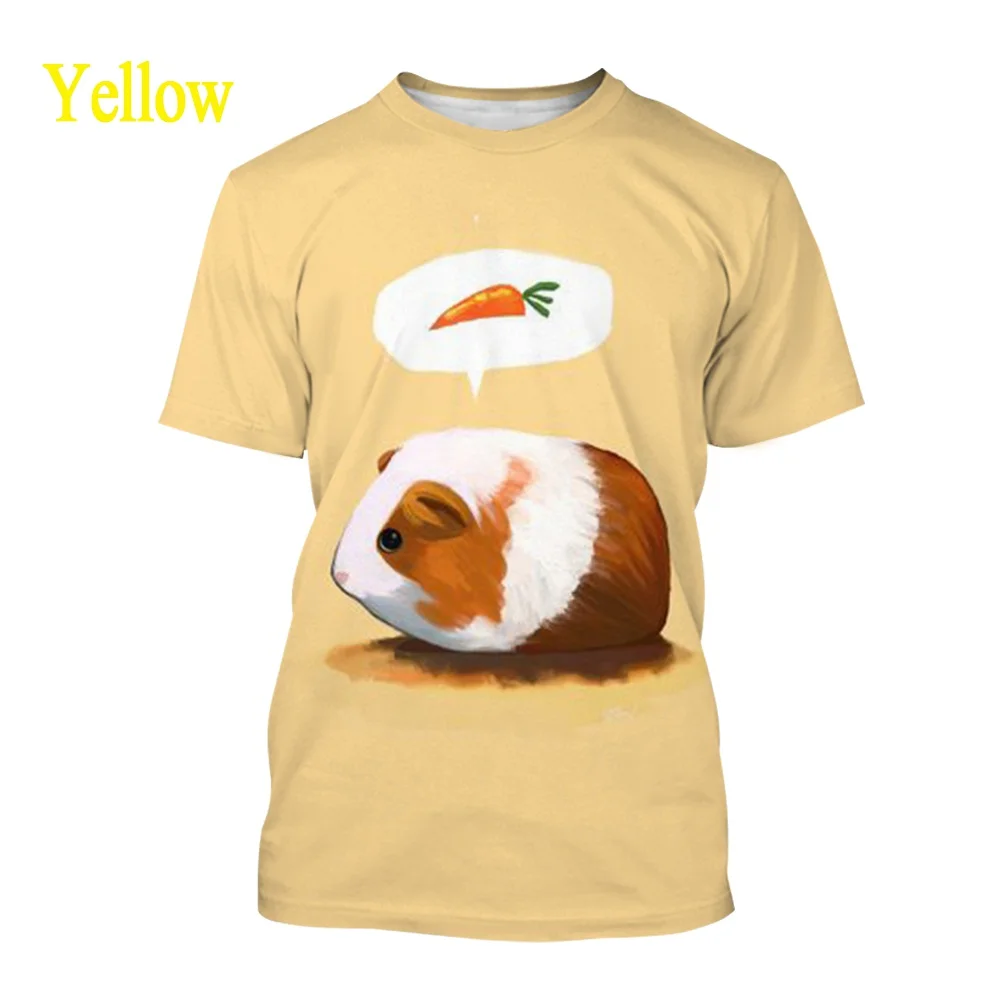 

Men's Casual T-shirt Women Cute T-shirt Comfortable Couples Round 3D Printed Animal Guinea Pig Cute Printed T-shirt Summer