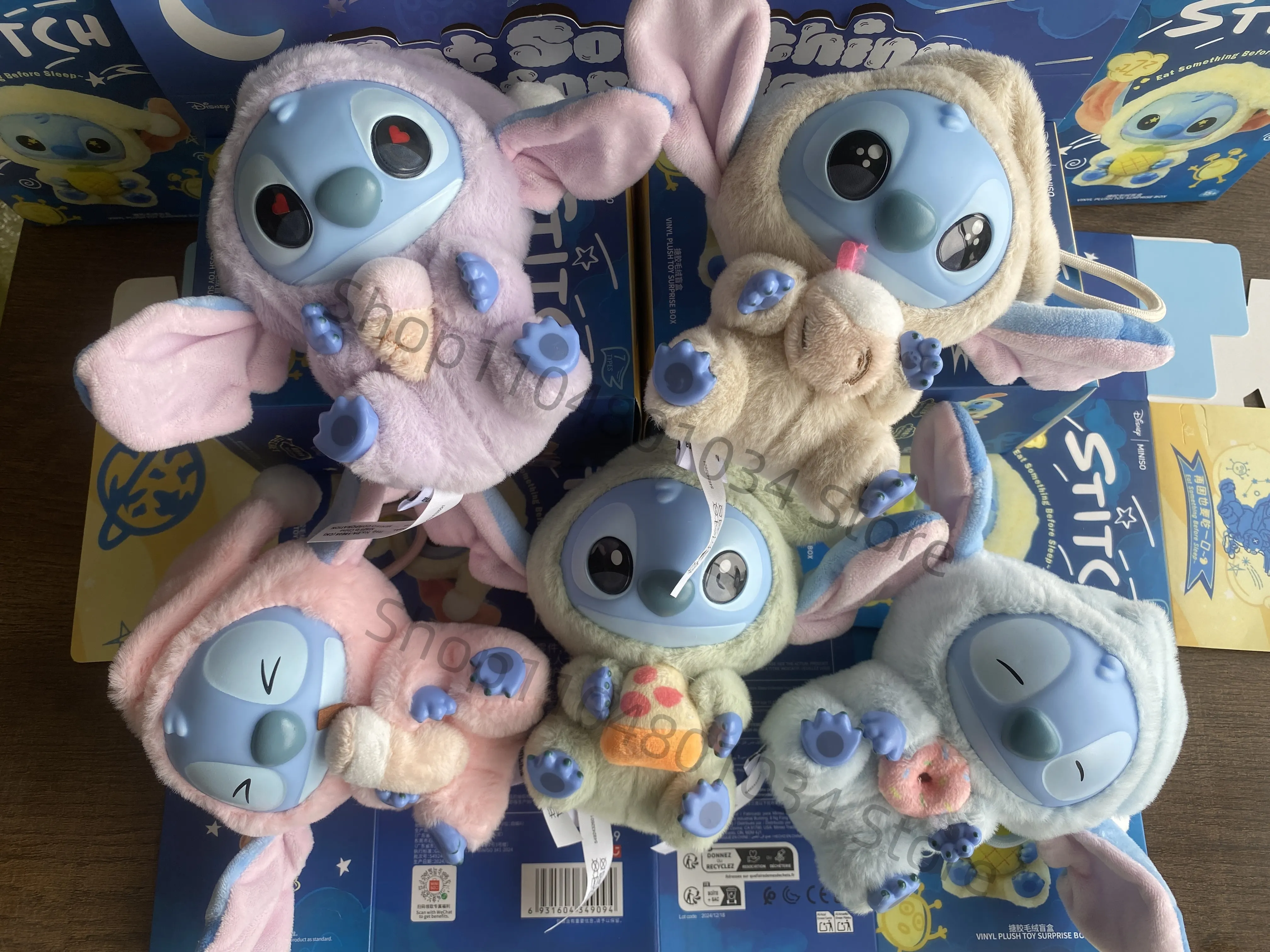 15CM New Stitch Eat Something Before Sleep Series Blind Box Plush Dolls Pendant Cute Doll Ornament Mystery Box Surprise Toy Gift