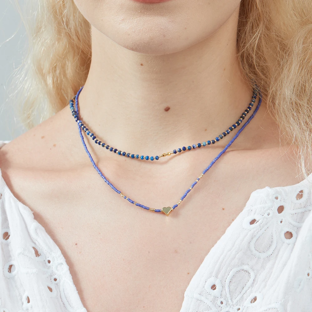 ZMZY Natural Stone Necklaces Bohemian African Turquoise Fashion Colar Women\'s Neck Chain Female Handmade Beads Choker Jewelry
