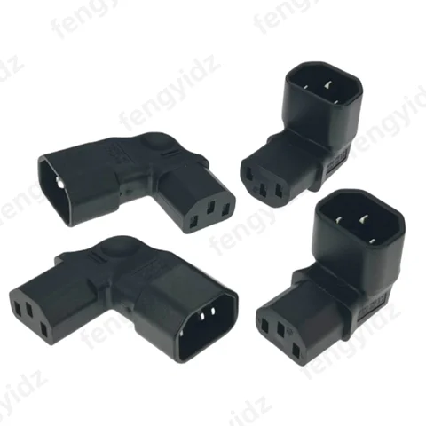 IEC 320 C14 to C13 Left Right Angle AC Adapter IEC 3Pole IEC 320 3pin Male to Female extend 90 Degree Down Up Angle AC converter
