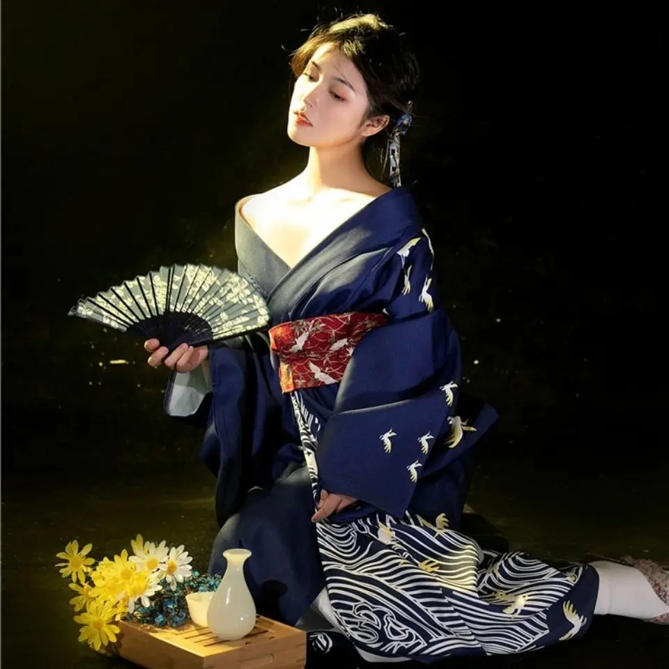 Japan Women Kimono Fashion National Floral Yukata Japanese Clothes Cosplay Shirt Blouse Summer Beach Kimono Photography Clothing