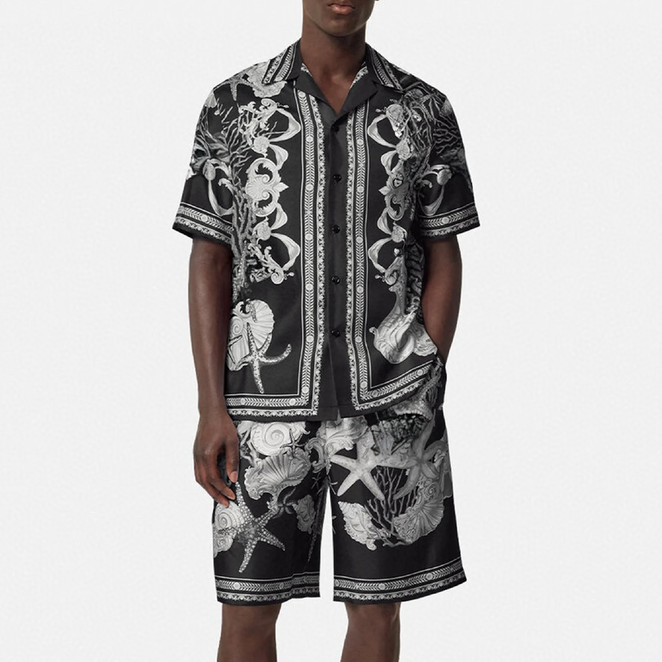 

NIGO Men's And Women's Summer Vacation Style Fashion Casual Print Short Sleeve's Shirt And Shorts Set Ngvp #nigo9156