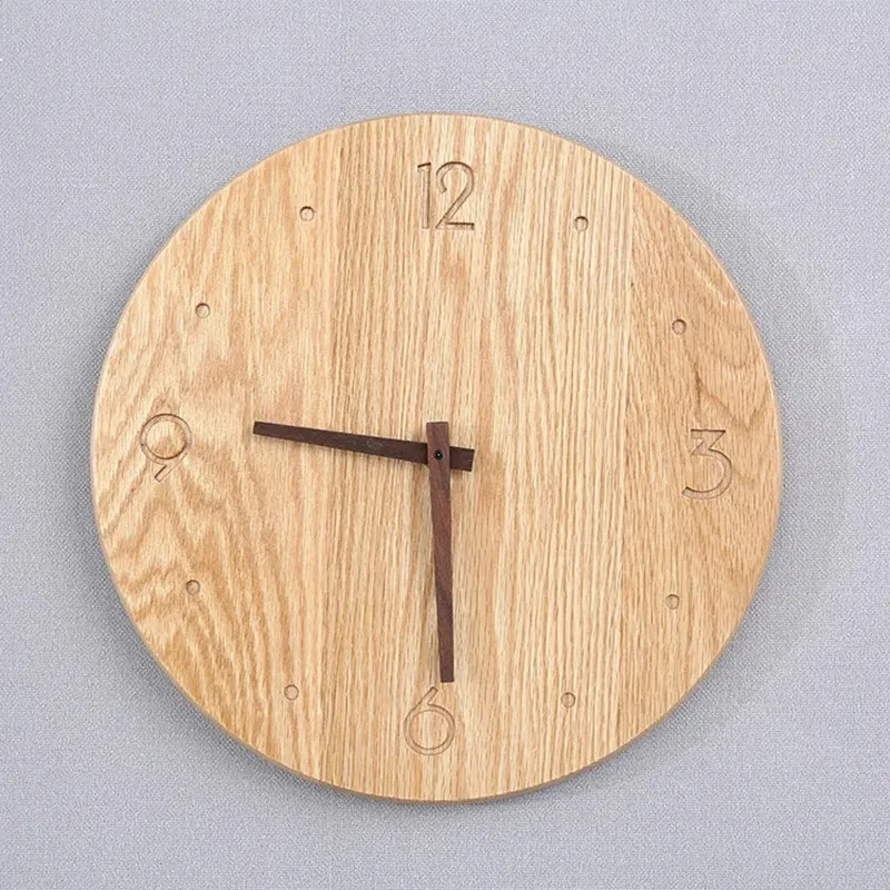 

Minimalist Solid Wood Wall Clock, Creative Watches for Living Room, Modern Domestic Muted Bedroom Personality Clocks