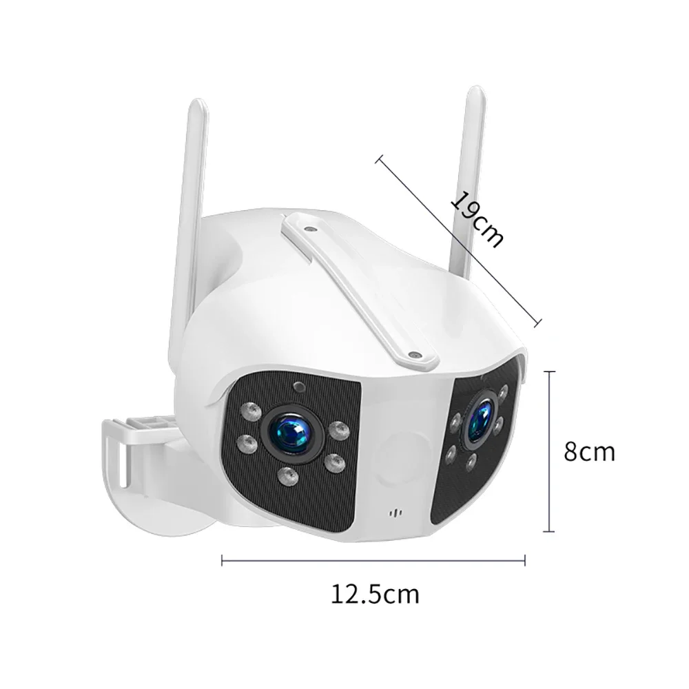 4K HD WIFI IP Camera 8MP 4X Hybrid Zoom Auto Tracking PTZ Camera Outdoor Two Lens Dual Screen Security Cam with2.4G Surveillance