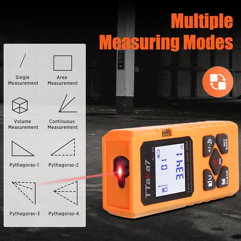 

Портативный мини-умный лазерный дальномер 40 м/60 м, инфракрасный дальномер, USB перезаряжаемый ручной лазерный дальномер, инструменты
