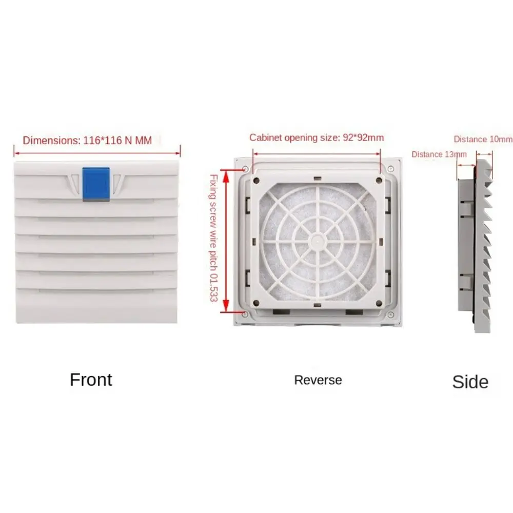 Air Ventilation System ABS Cabinet Ventilation Filter White Without Fan Fan Filter Shutters Fan Grille