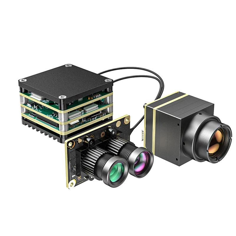 Telecamere doppie FPV AI 1.2KM Ultra-Range 1/2.6 pollici 3.9mm 12mm AI VisionCube-DT Tracciamento automatico integrato Blocco multi-bersaglio