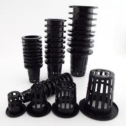 10pcs Hydroponic Mesh Pot Vegetable Planting Basket Soilless Cultivation Plastic Plant Rooter Cup Aquarium Plant Cultivate Pot