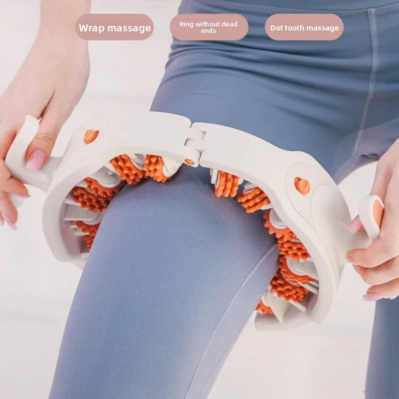 

Массажер для ног в виде кольца с роликами и съемными ручками для расслабления и похудения мышц всего тела, шеи, плеч и живота