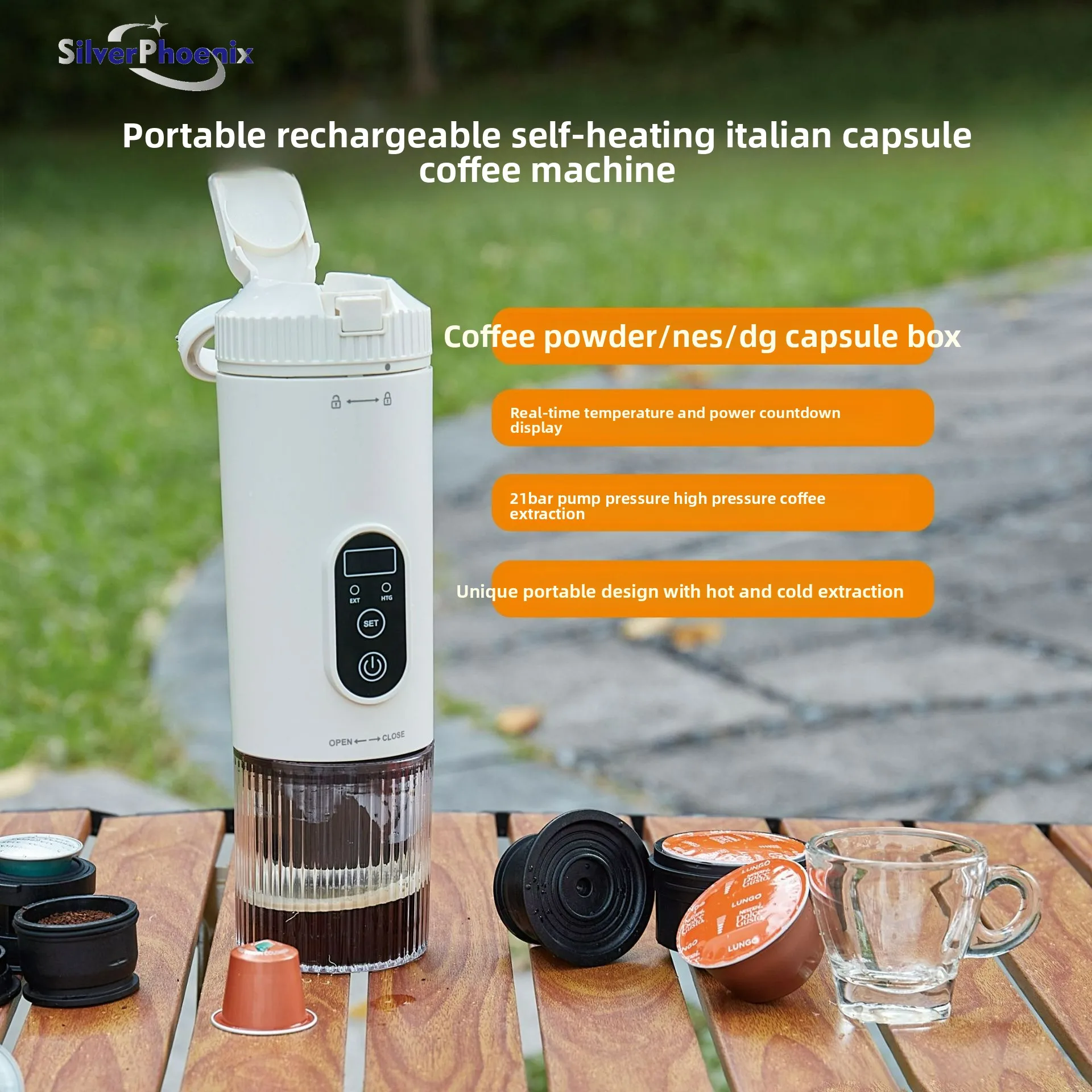 

Portable Espresso Coffee Machine With Digital Display 3-in-1 Capsule Coffee Maker for Car & Home Camping Coffee Maker Foombthe