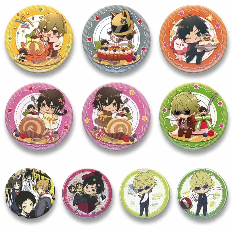 Значки-броши-32-58-мм-в-стиле-аниме-«Дурарара»-Шизуо-Изая-Масаоми-Мультяшные-значки-на-лацкан-для-сумок-украшения-подарок-другу