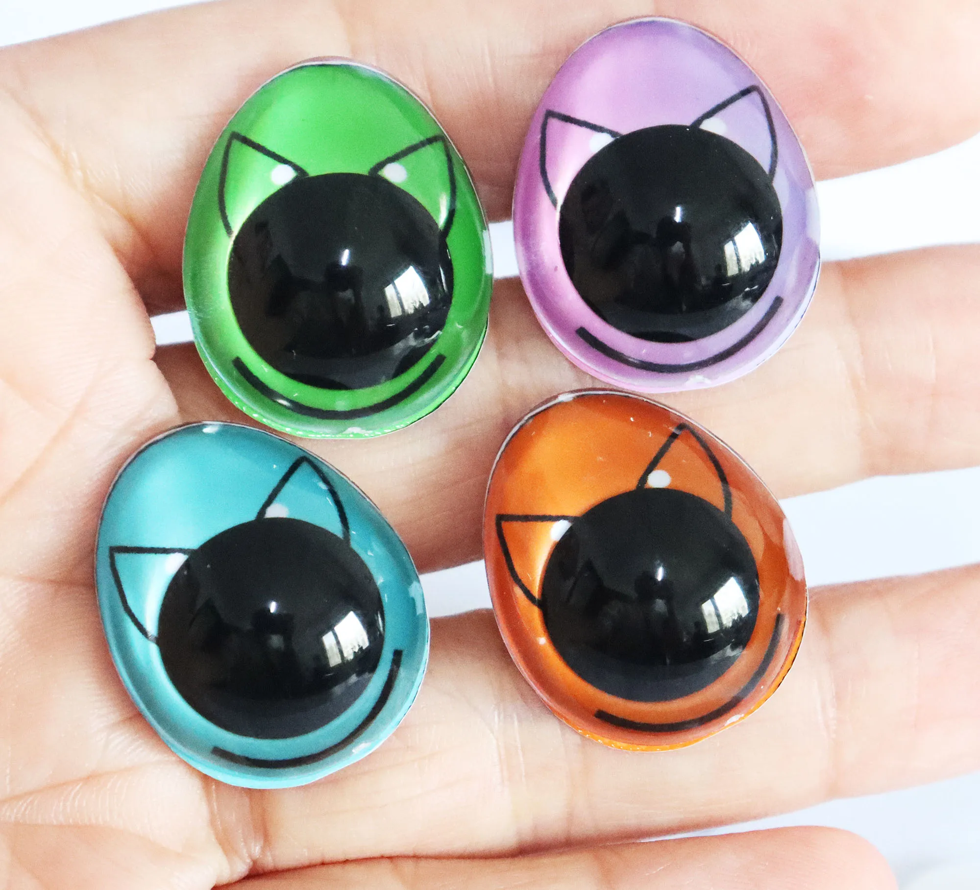 10pair  13x16mm 17x20mm 22x26mm  oval shape glitter toy aniaml  doll eyes with photo paper with handpress washer color option