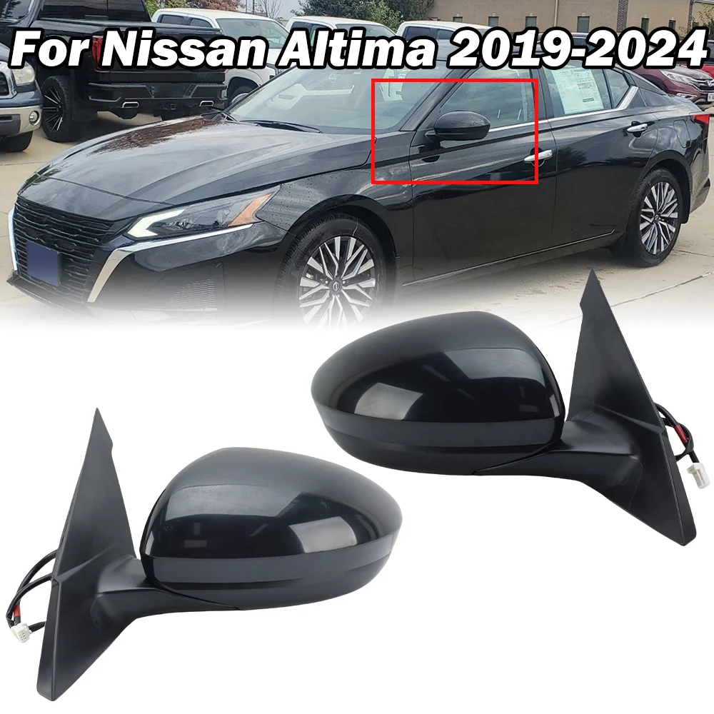 

3 Wire Side Rearview Mirror Assembly For Nissan Altima 2019-2024 Primer Black Manual Folding Wing Door Mirror Car Accessories