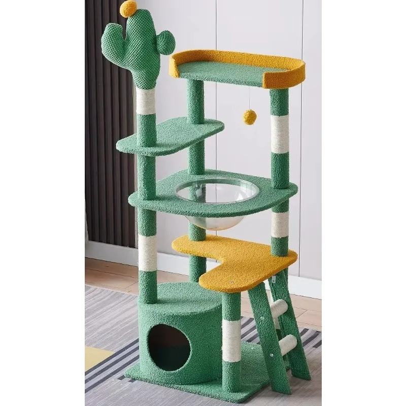

Cat Trees and Scratcher Velvet Sisal Pets Cats Climbing Posts Cactus Cat Tower Nest Christmas Gift Idea