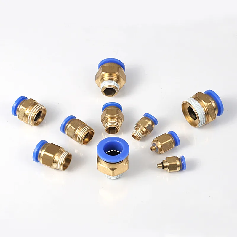 1 PCS 1/8 1/4 3/8 1/2 Male Thread Pneumatic Air Fitting 4mm 6mm 8mm  10mm 12mm Straight Hose Fittings Pipe Quick Connectors