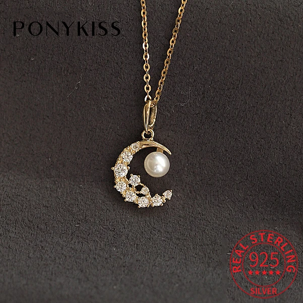 

Ожерелье-чокер PONYKISS женское из серебра 925 пробы с цирконом и жемчугом 14 к