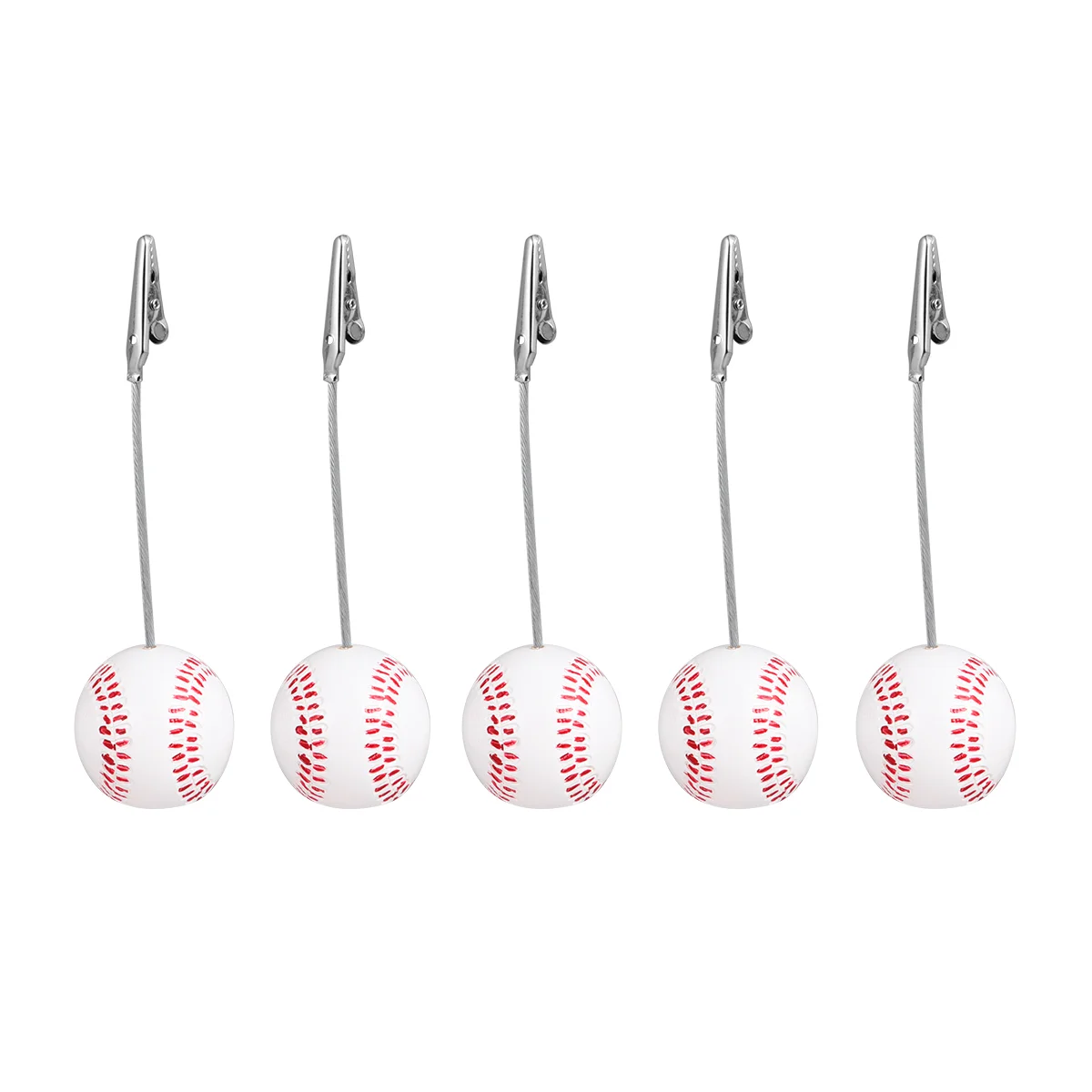 

5pcs Table Number Holders Baseball Shaped Base Photo Holder Stands Place Paper Menu Clips for Wedding