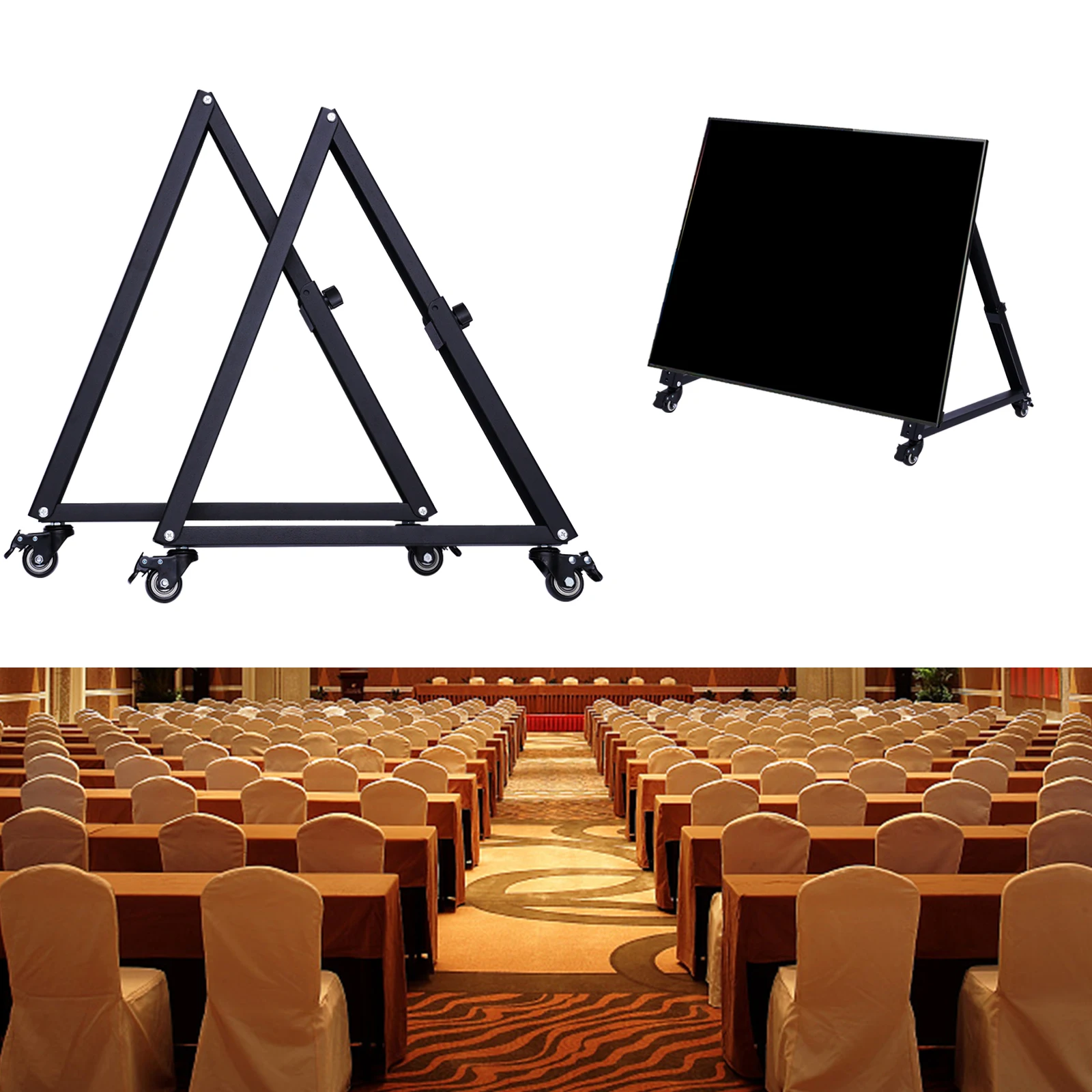 Low Height Triangular Mobile TV Stand,Monitor Floor Stand Cart for 19-55" Screen Mobile TV Stand Low Height Triangular Monitor