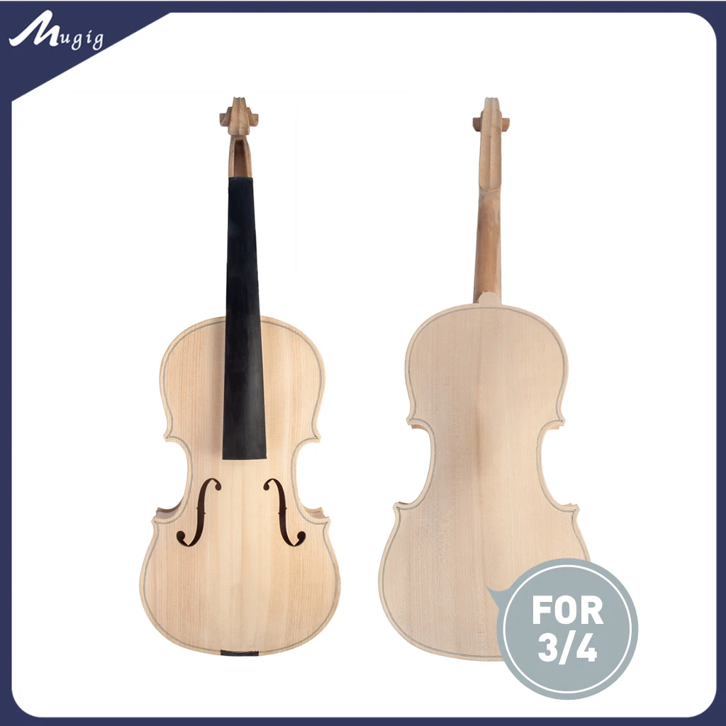 

Unfinished DIY Violin 3/4 Acoustic Violin Maple Ebony Fingerboard Fiddle Build Your Own Violin For 3/4 Fiddle Violin Accessories