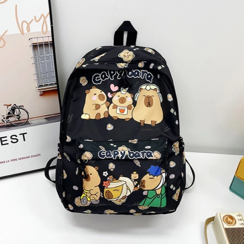 Kapibara Capybara Cartoon Kid Zaino di grande capacità Moda Adolescenti Ragazzo Ragazza Borsa a tracolla Zaino per bambini