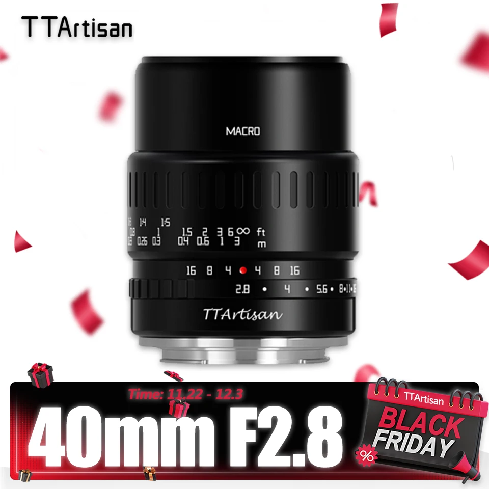 TTArtisan 40mm F2.8 APS-C Macro Camera Lens for Insects Jewelry Portrait Still-life Compatible with Fuji XT30 Sony A7RIII Z M43