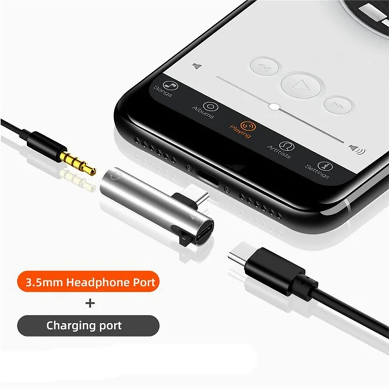 Splitter adattatore 2 In1 tipo C per HUAWEI a 3.5Mm Audio Jack di ricarica per cuffie auricolare connettore cavo AUX-C