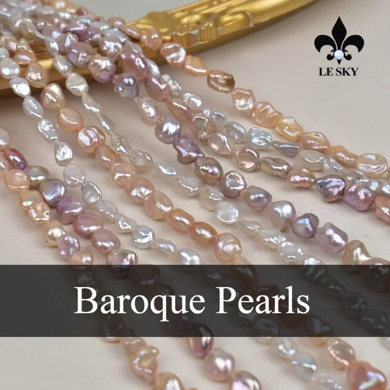 

8-10mm Natural Freshwater Baroque Pearls Bead Broken Silver Pearl Loose Spacer Beaded for Making DIY Jewerly Necklace Earrings
